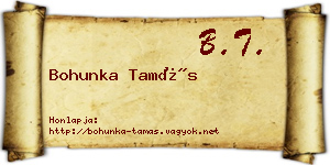 Bohunka Tamás névjegykártya