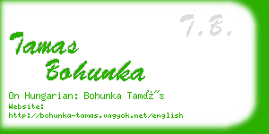 tamas bohunka business card